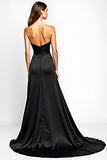 Mermaid Black Sweetheart Long Formal Dress with Slit