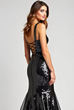 Sparkly Black Mermaid Long Sequins Formal Dress