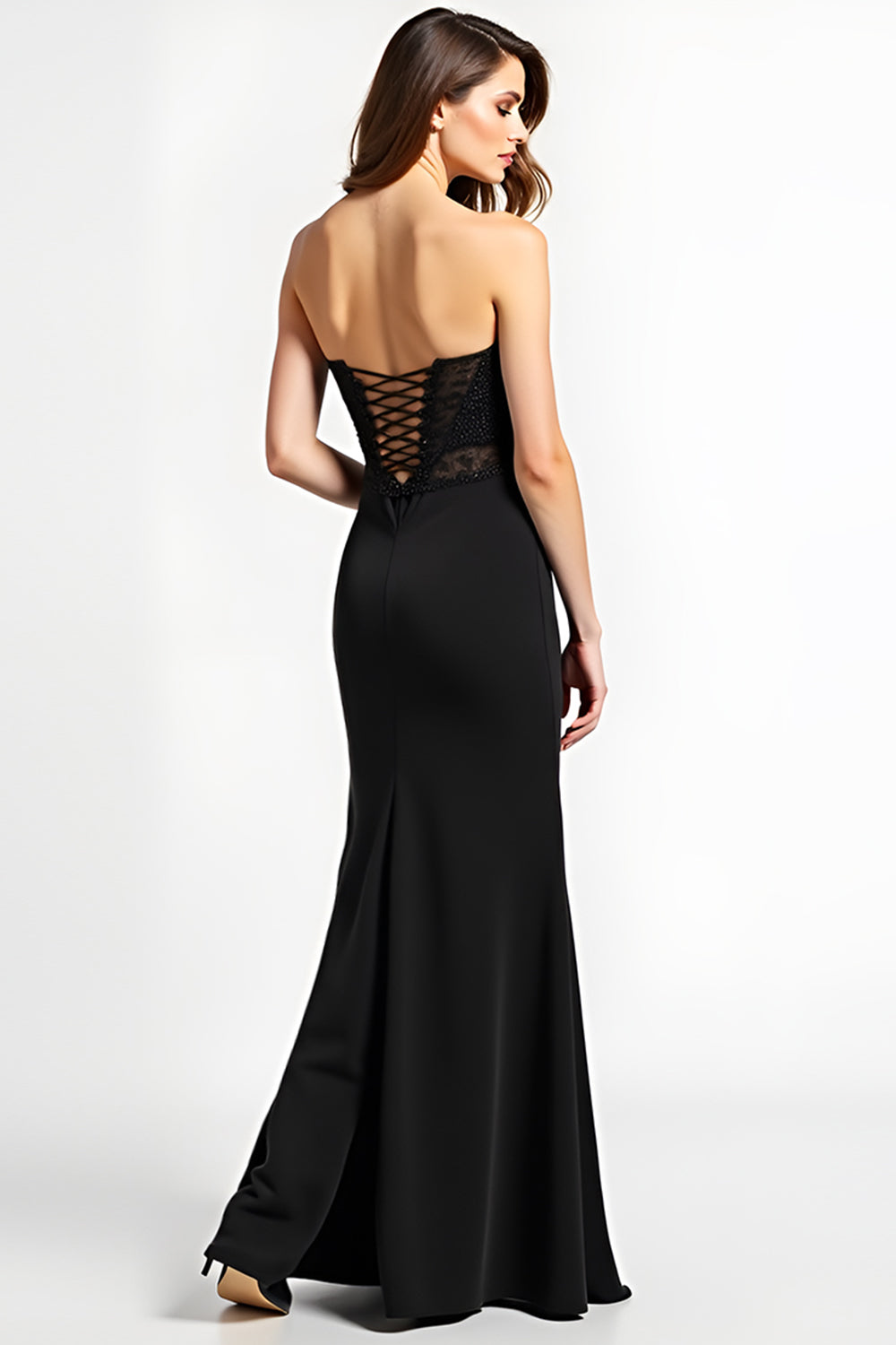 Sparkly Sweetheart Sheath Beaded Long Formal Dress with Slit
