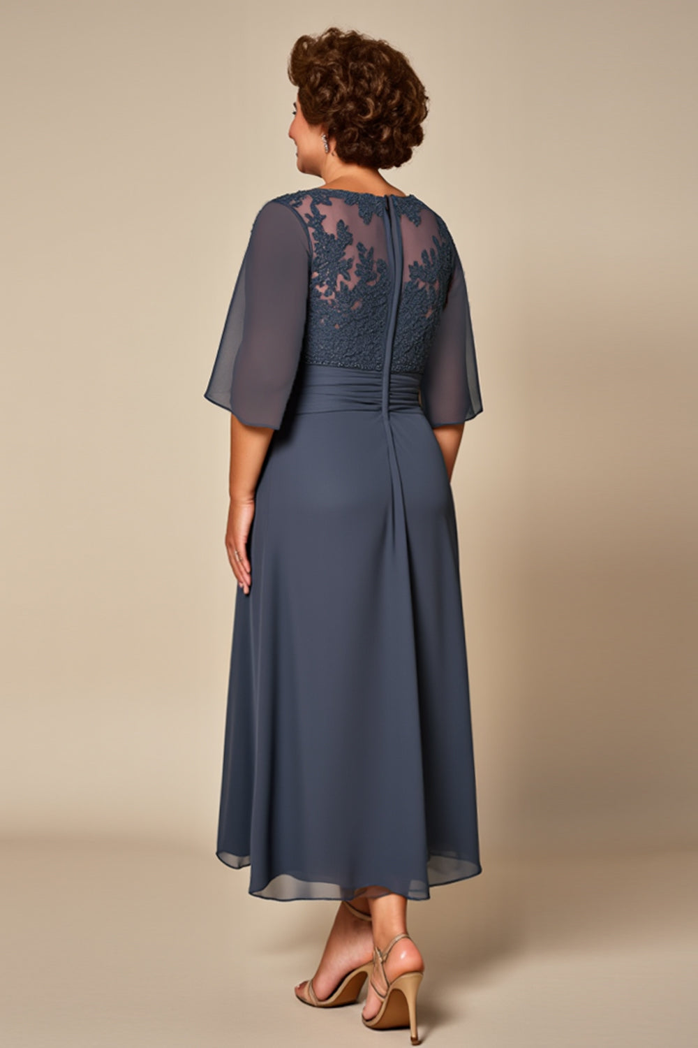 Twilight Chiffon A Line Plus Size Mother Of Bride Dress with Lace