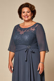 Twilight Chiffon A Line Plus Size Mother Of Bride Dress with Lace