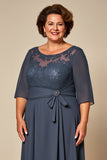 Twilight Chiffon A Line Plus Size Mother Of Bride Dress with Lace
