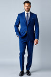 Royal Blue Shawl Lapel Slim Fit 2 Pieces Single Breasted Men's Prom Suit
