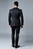 Black Notched Lapel Single Breasted 3 Pieces Men's Prom Suits