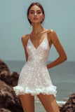 Sparkly White Sequins Bodycon Mini Graduation Dress with Ruffles