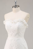 White Lace A Line Sweetheart Mini Graduation Dress