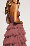 Desert Rose Ball Gown Tiered Organza Long Formal Dress with Ruffles