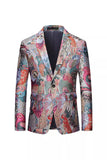 Colourful Notched Lapel One Button Men's Formal Blazer