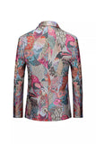 Colourful Notched Lapel One Button Men's Formal Blazer