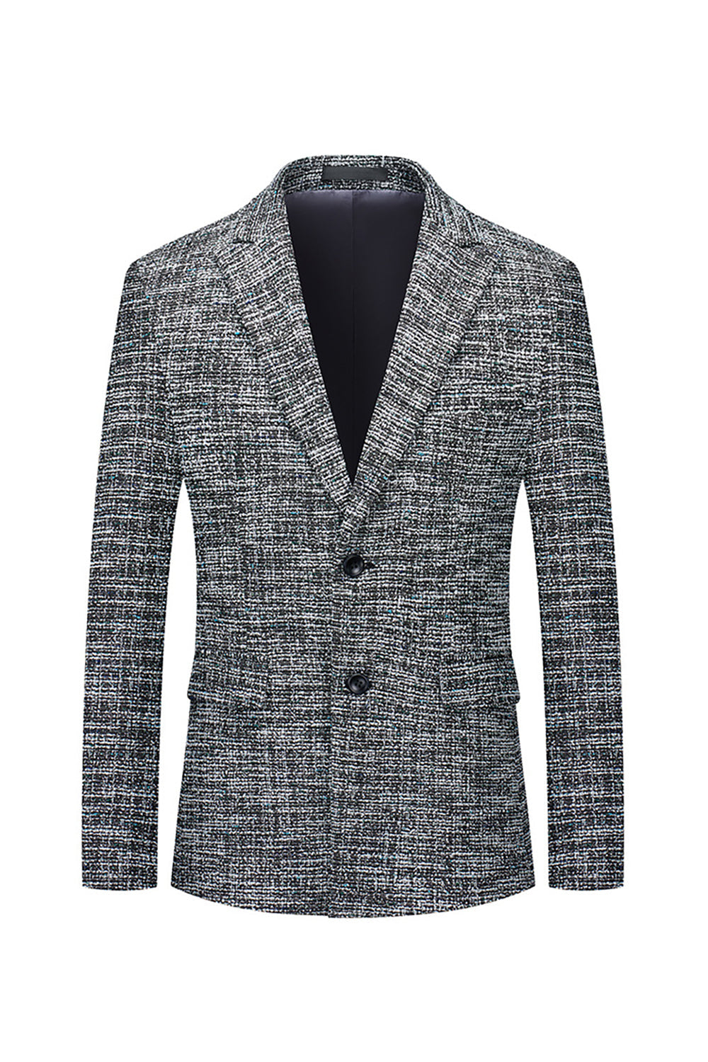 Grey Peak Lapels Single Breasted Men's Formal Blazer