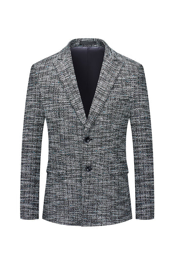Grey Peak Lapels Single Breasted Men's Formal Blazer