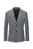 Grey Peak Lapels Single Breasted Men's Formal Blazer