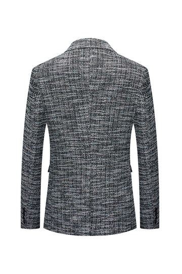 Grey Peak Lapels Single Breasted Men's Formal Blazer