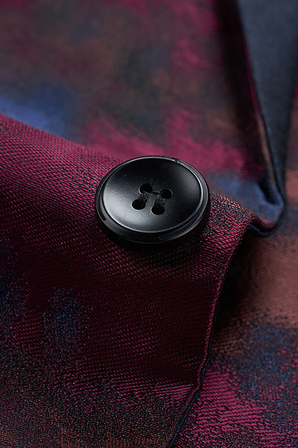 Dark Navy One Button Notched Lapel Men's Formal Blazer