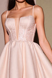 Sparkly Blush Corset Short A Line Cocktail Dress