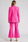 Single Breasted 2 Piece Lapel Fuchsia Work Suit