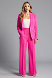 2 Piece Fuchsia Single Button Notched Lapel Work Suit