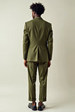 Dark Green Notched Lapel 2 Piece Men Homecoming Suits
