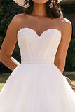 Sparkly A Line White Sweetheart Midi Formal Dress with Beading
