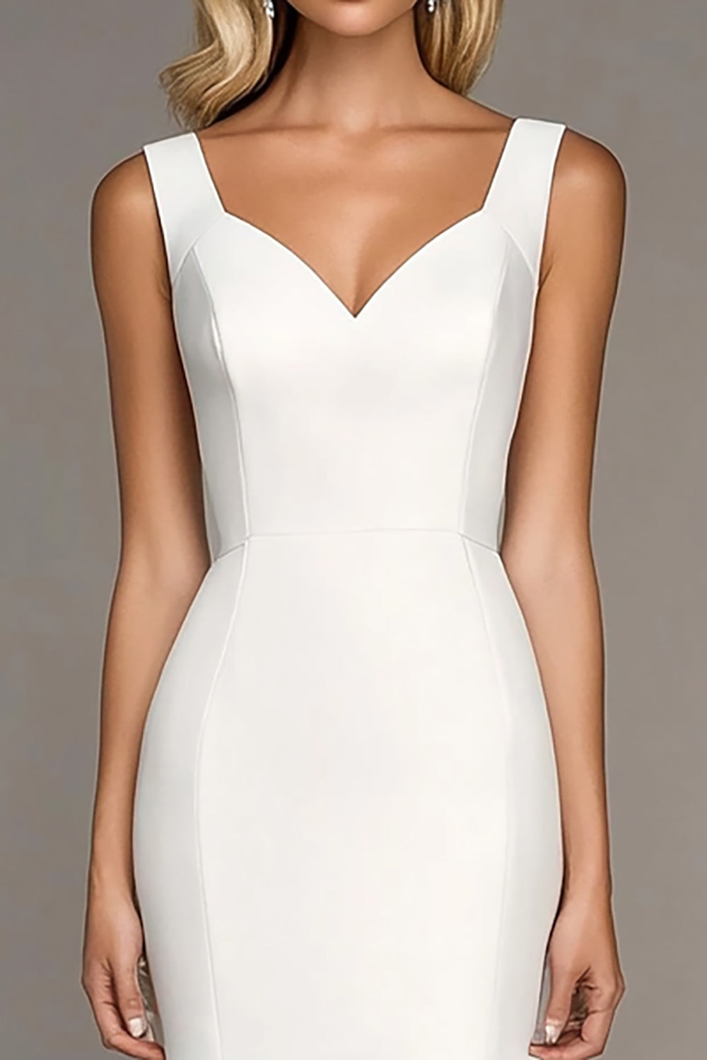 Ivory Bodycon Straps Short Work Dress with Ruffles
