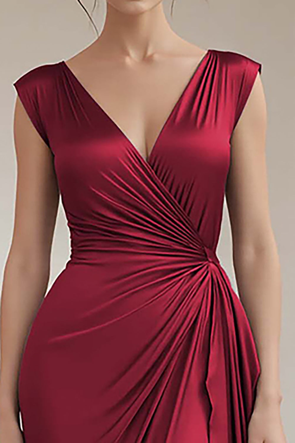 Royal Blue Sheath V-Neck Ruched Long Formal Dress