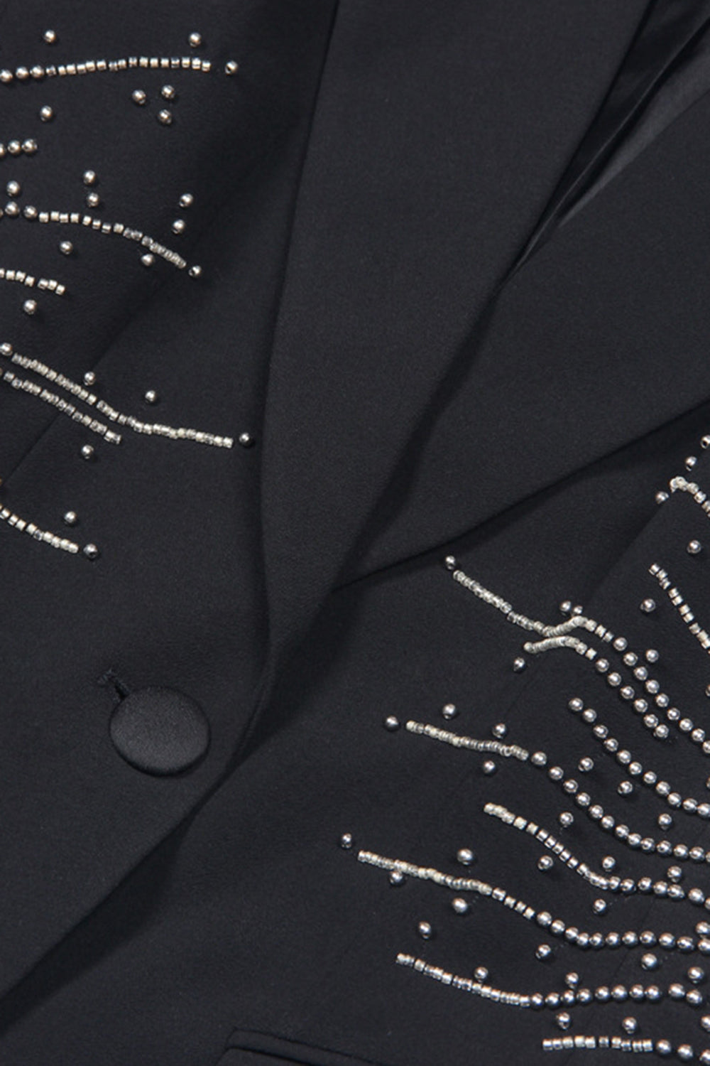 Sparkly Black 2 Piece Peak Lapel Women Formal Suits with Beading