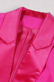 Fuchsia 2 Piece Peak Lapel  Women Formal Suits with Feather