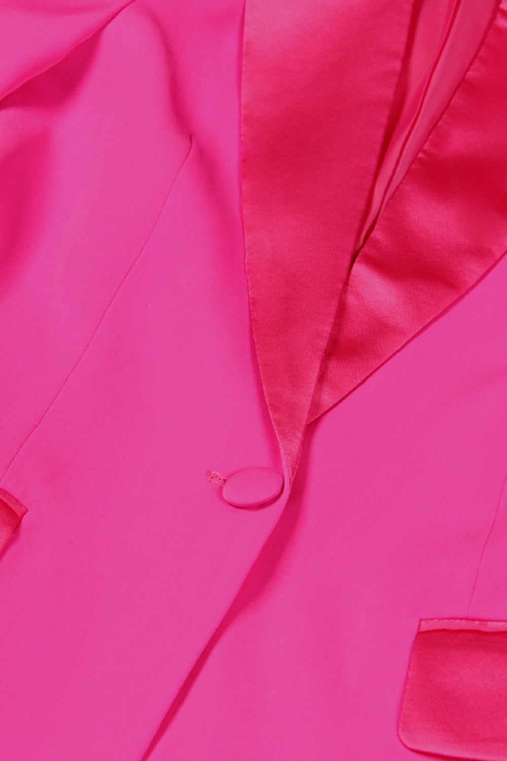 Fuchsia 2 Piece Peak Lapel  Women Formal Suits with Feather