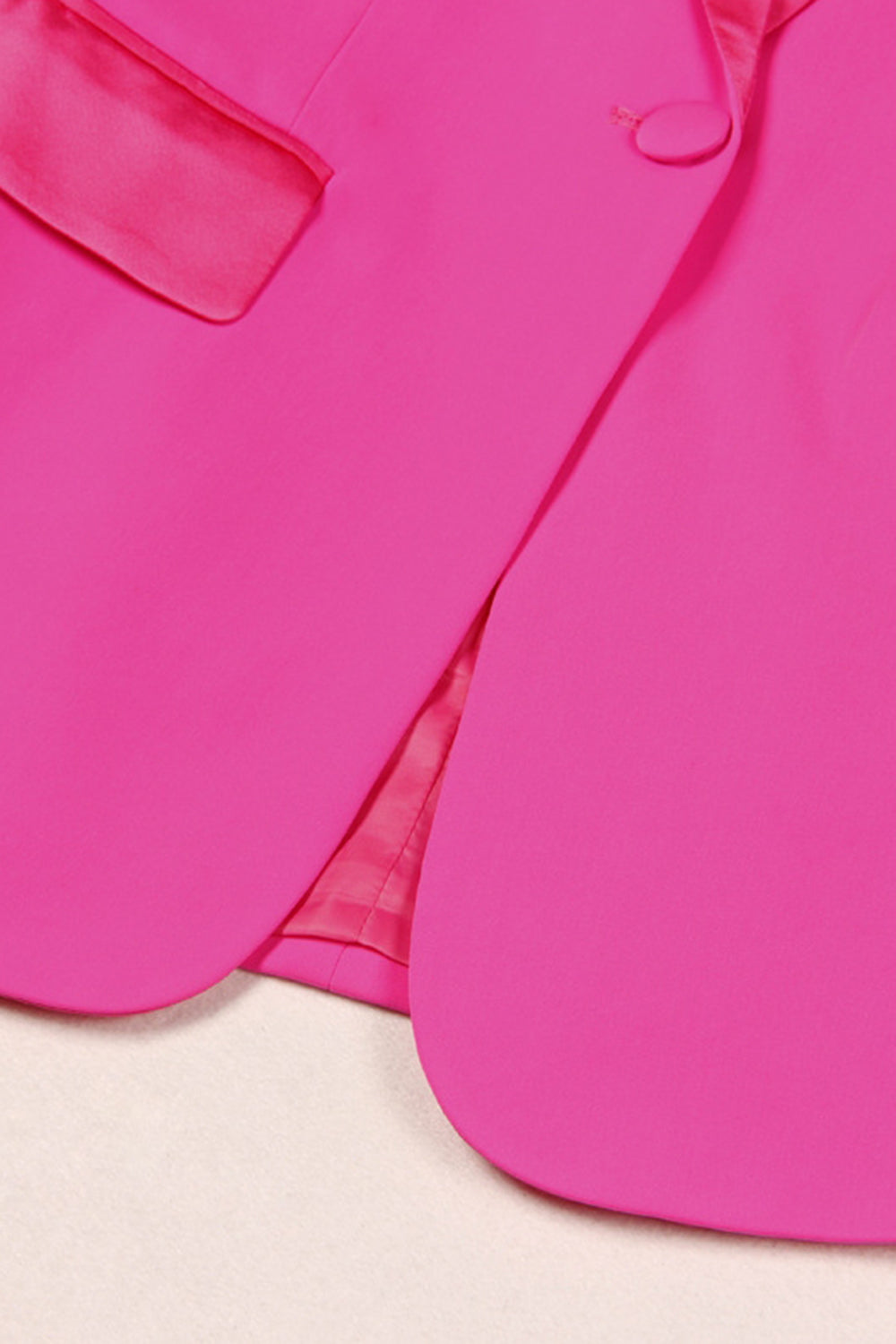 Fuchsia 2 Piece Peak Lapel  Women Formal Suits with Feather