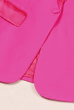 Fuchsia 2 Piece Peak Lapel  Women Formal Suits with Feather