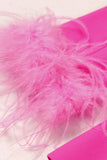 Fuchsia 2 Piece Peak Lapel  Women Formal Suits with Feather