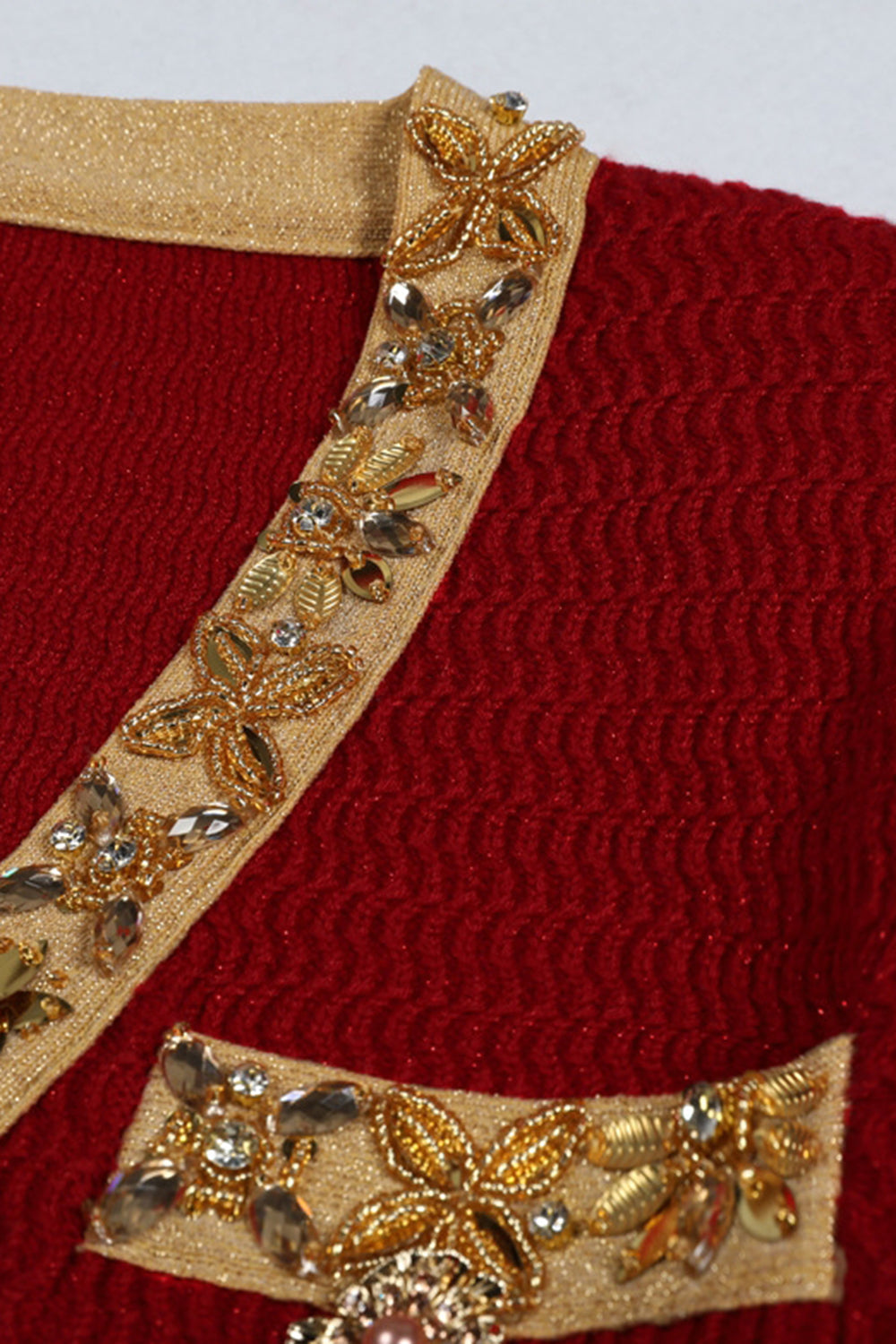 Black 2 Piece V Neck Women Suits with Rhinestones