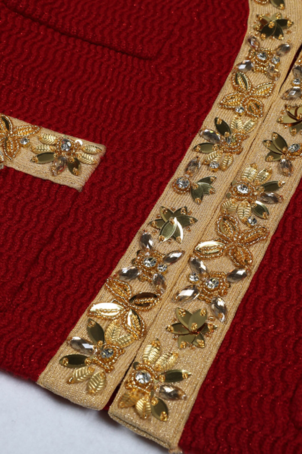 Black 2 Piece V Neck Women Suits with Rhinestones