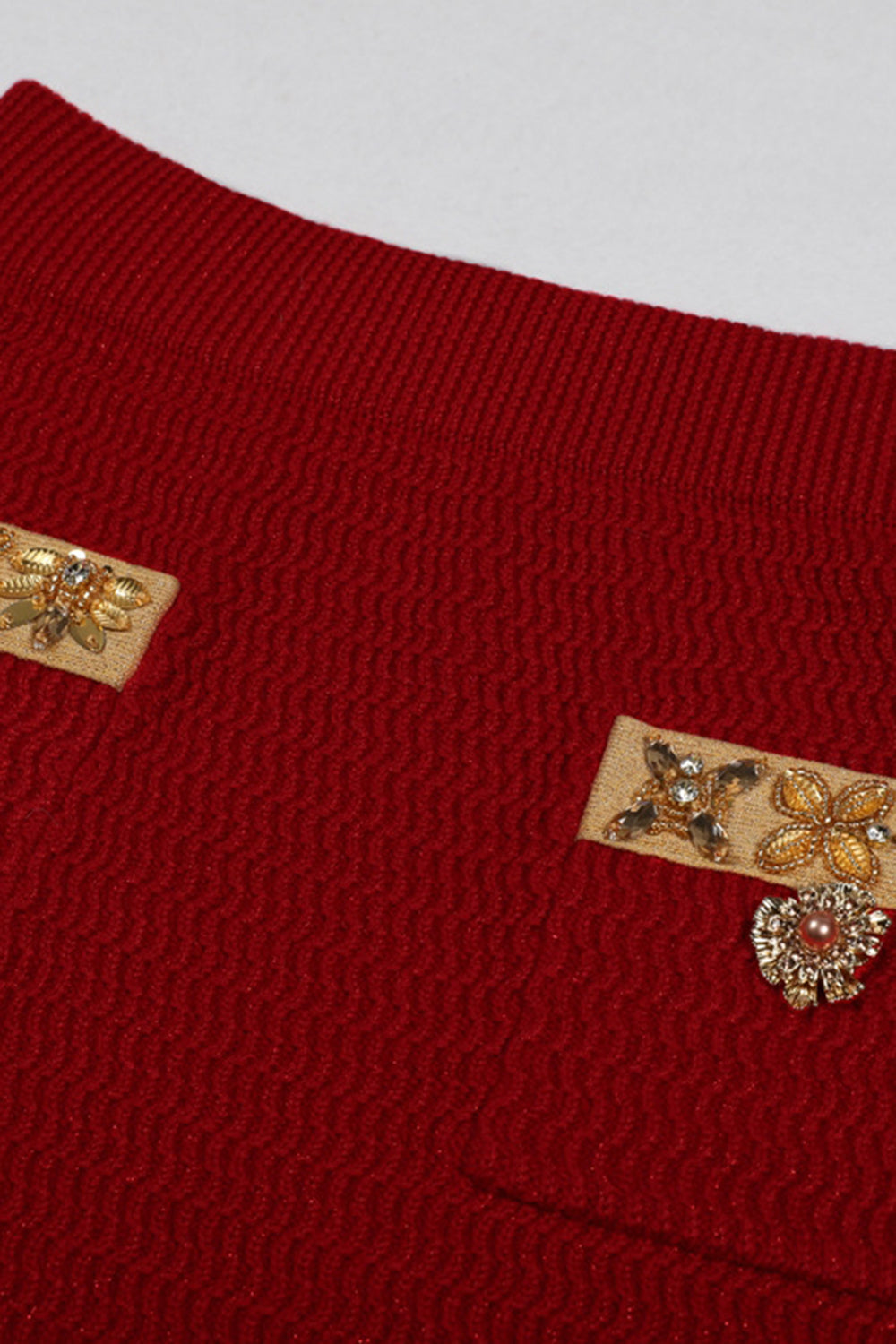 Black 2 Piece V Neck Women Suits with Rhinestones