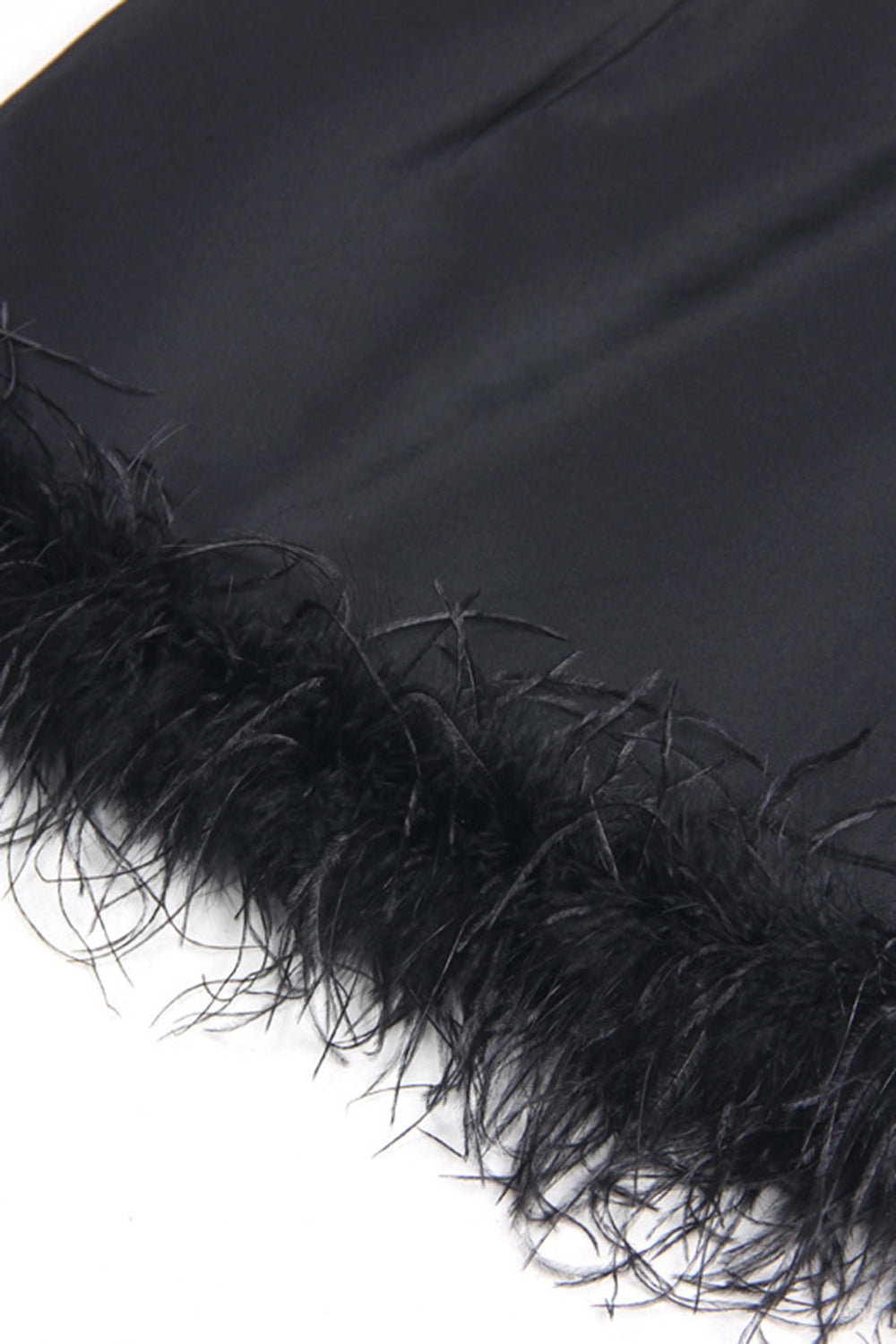 Black 2 Piece Peak Lapel Short Women Formal Suits with Feather