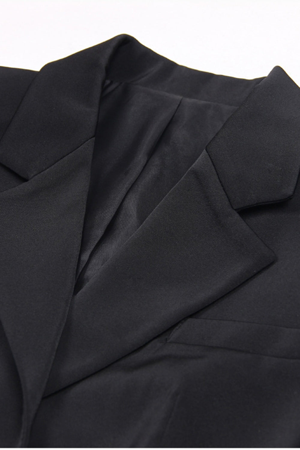 Black 2 Piece Notched Lapel Women Formal Suits with Feather