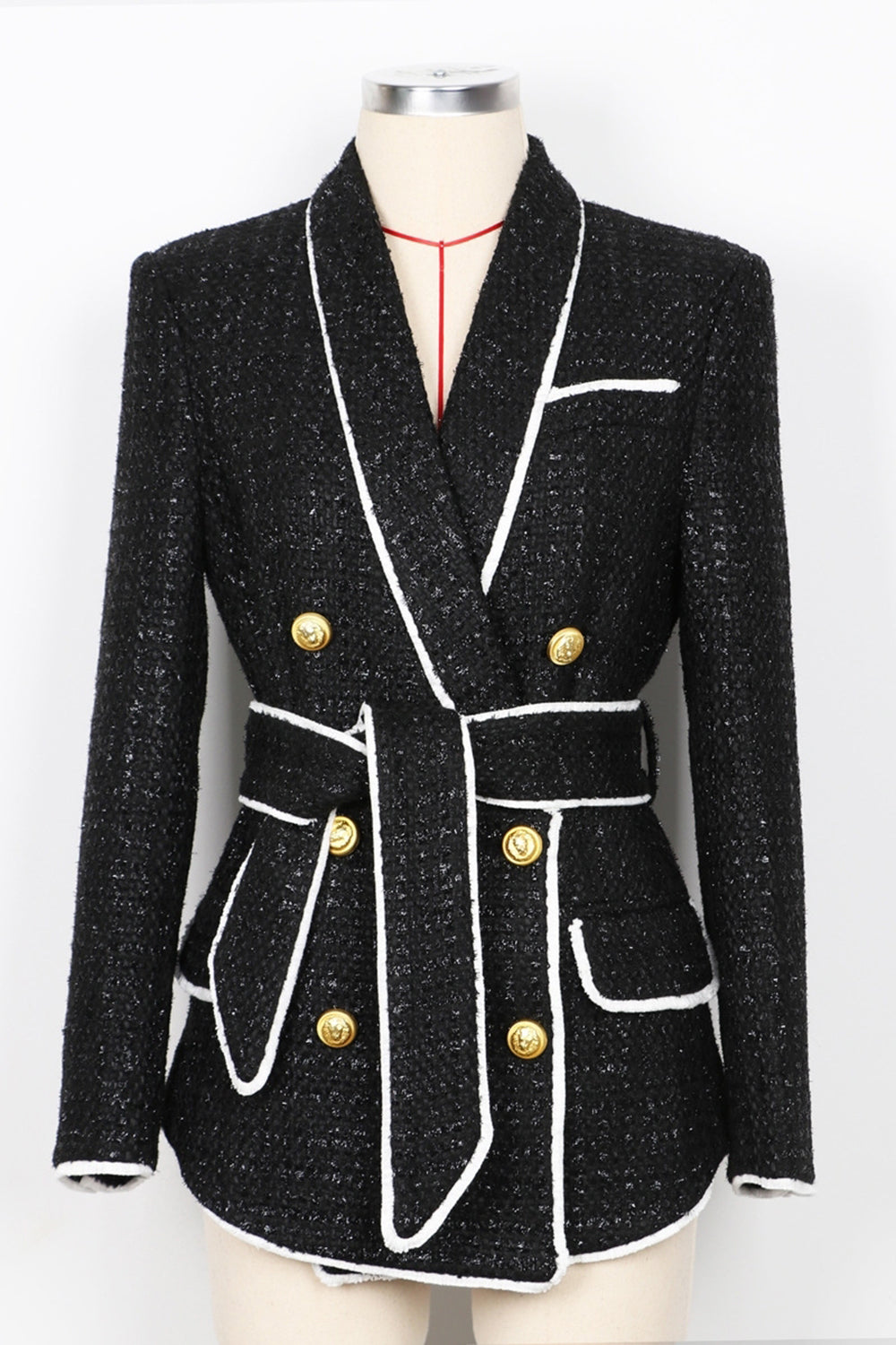 Black 2-Piece Shawl Lapel Double Breasted Women Formal Suits