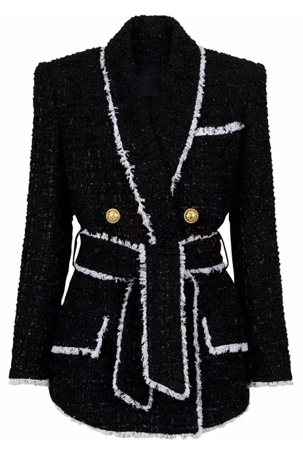 Black 2-Piece Shawl Lapel Double Breasted Women Formal Suits