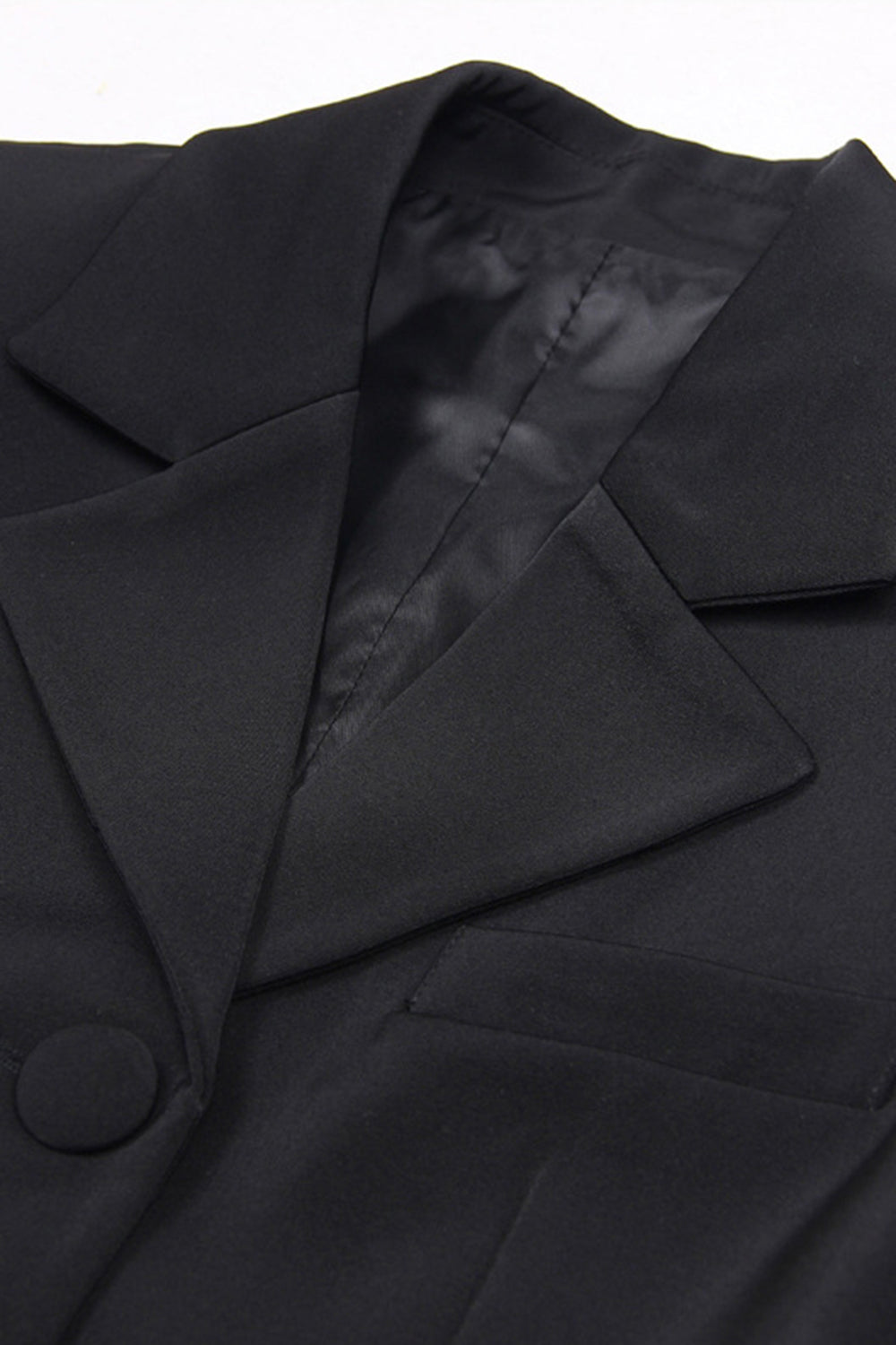 Black Notched Lapel Cut Out Women Formal Suits with Bow