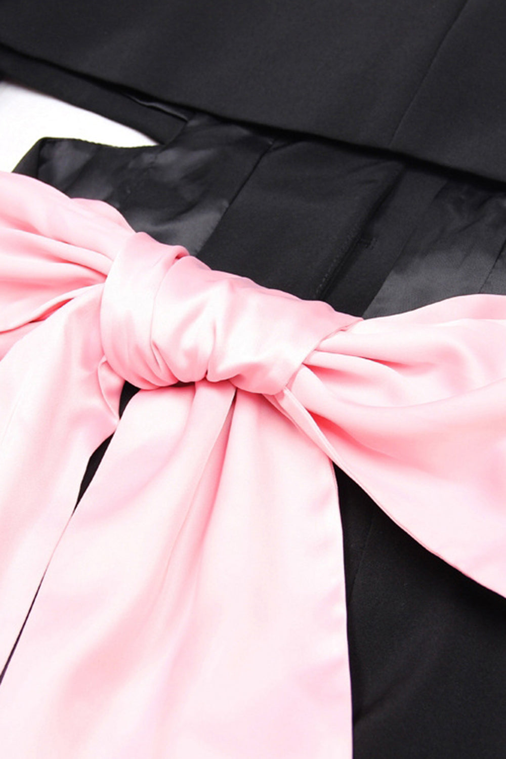 Black Notched Lapel Cut Out Women Formal Suits with Bow