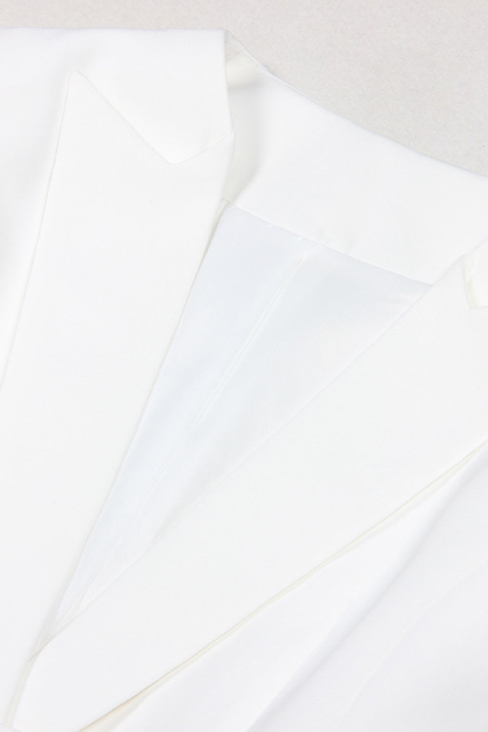 White Peak Lapel Sleeveless Satin Women Formal Blazer