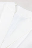 White Peak Lapel Sleeveless Satin Women Formal Blazer
