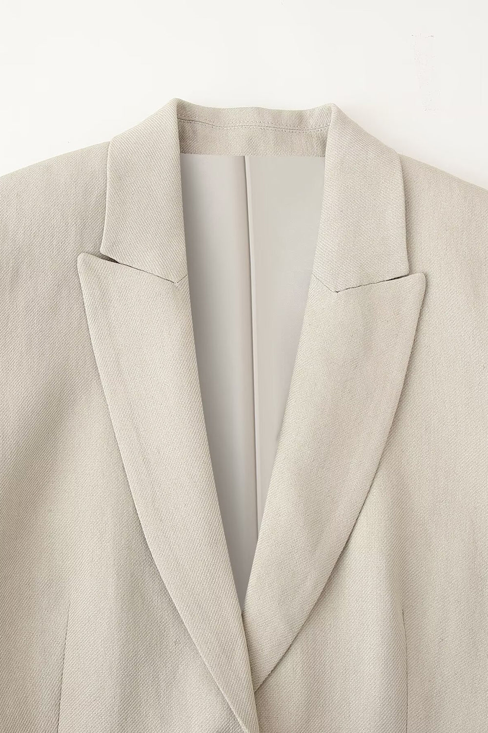 Kahki 2 Piece Peak Lapek Sleeveless Women Formal Suits