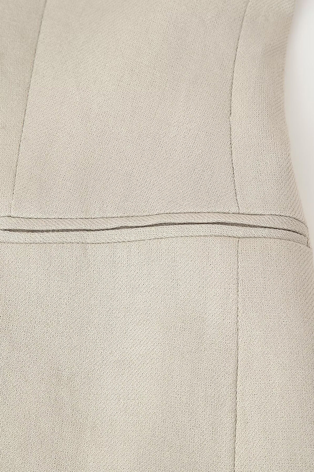 Kahki 2 Piece Peak Lapek Sleeveless Women Formal Suits