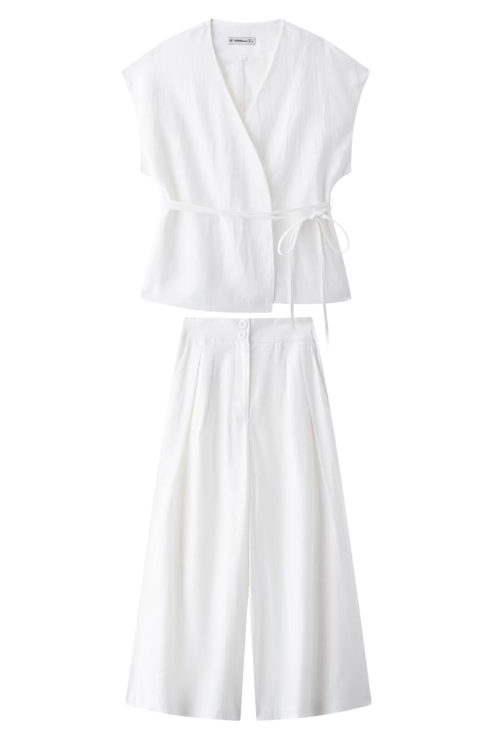 Black 2 Piece Sleeveless V Neck Women Formal Suits with Strings