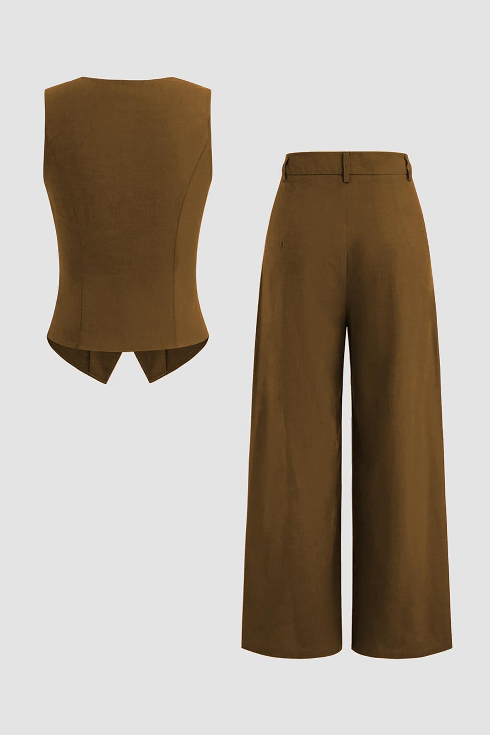 Navy 2 Piece Satin V Neck Sleeveless Women Formal Suits