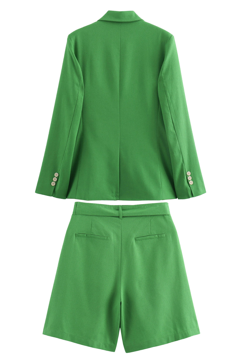 Green 2 Piece Peak Lapel Double Breasted Women Formal Suits