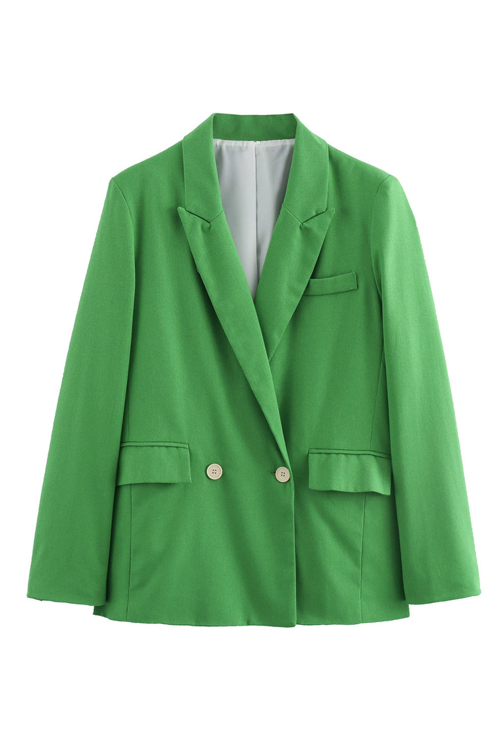 Green 2 Piece Peak Lapel Double Breasted Women Formal Suits