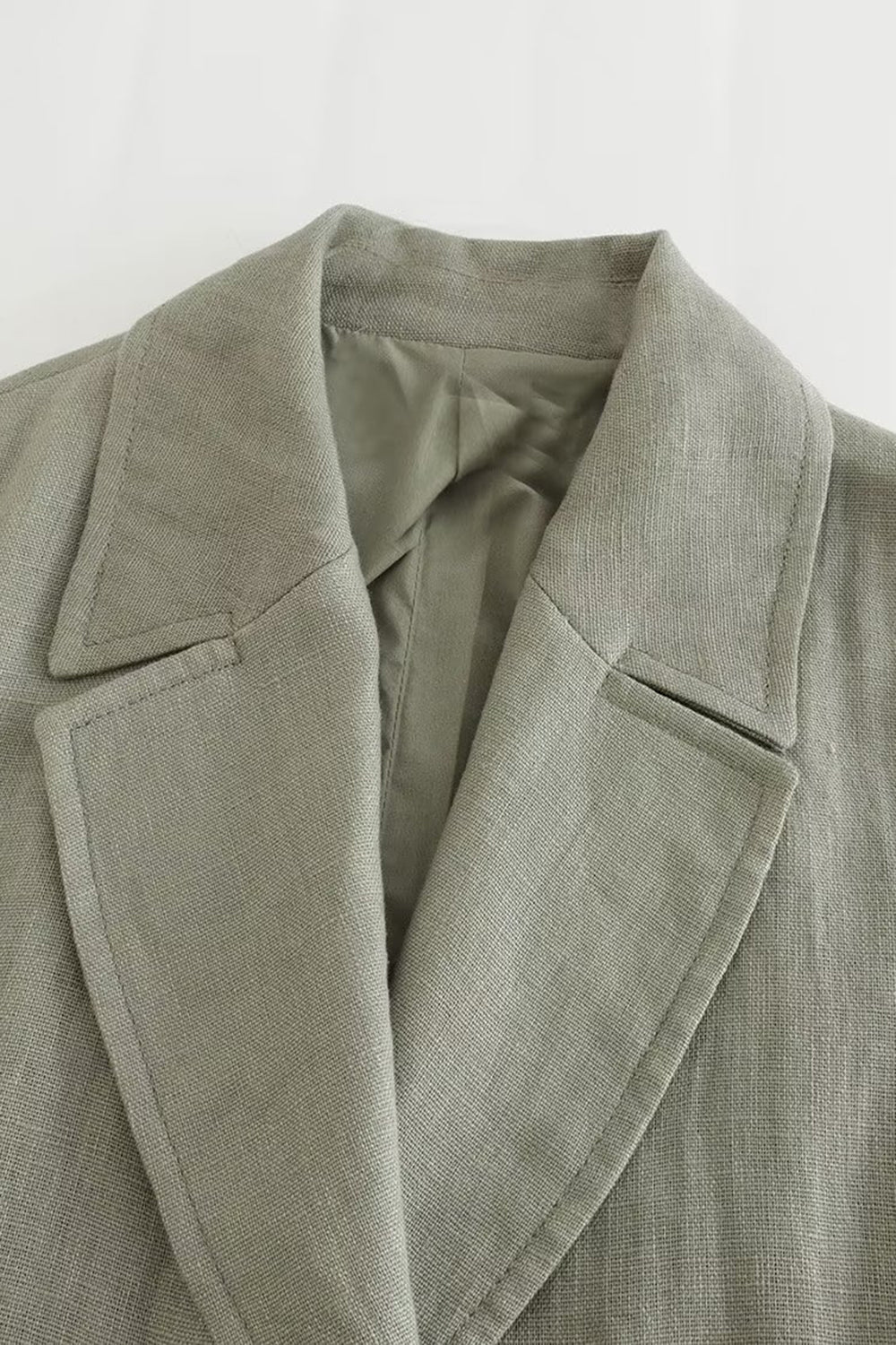 Grey Green 2 Piece Notched Lpael Sleeveless Women Formal Suits