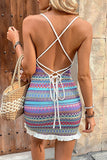 Colorful Bodycon Ruffled Short Summer Dress with Drawstring